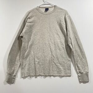 Vintage Duofold Thermal Shirt Mens Tall Large Gray Cotton Wool Made in USA L/S